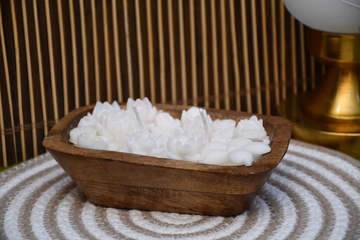 Wooden Base Candle