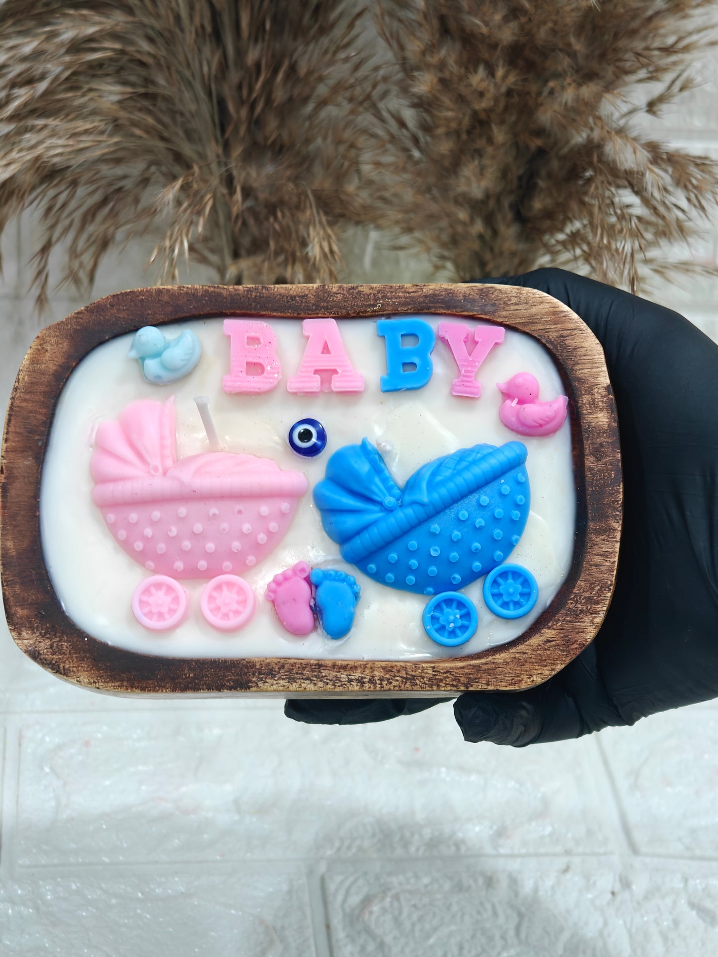 Baby Bliss Wooden Tub Candle