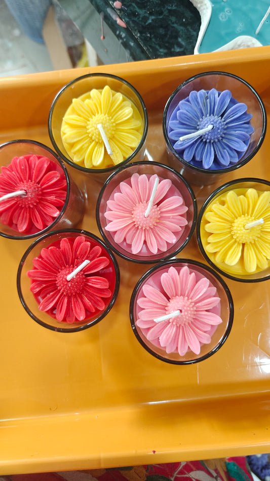 Daisy Glass Candles