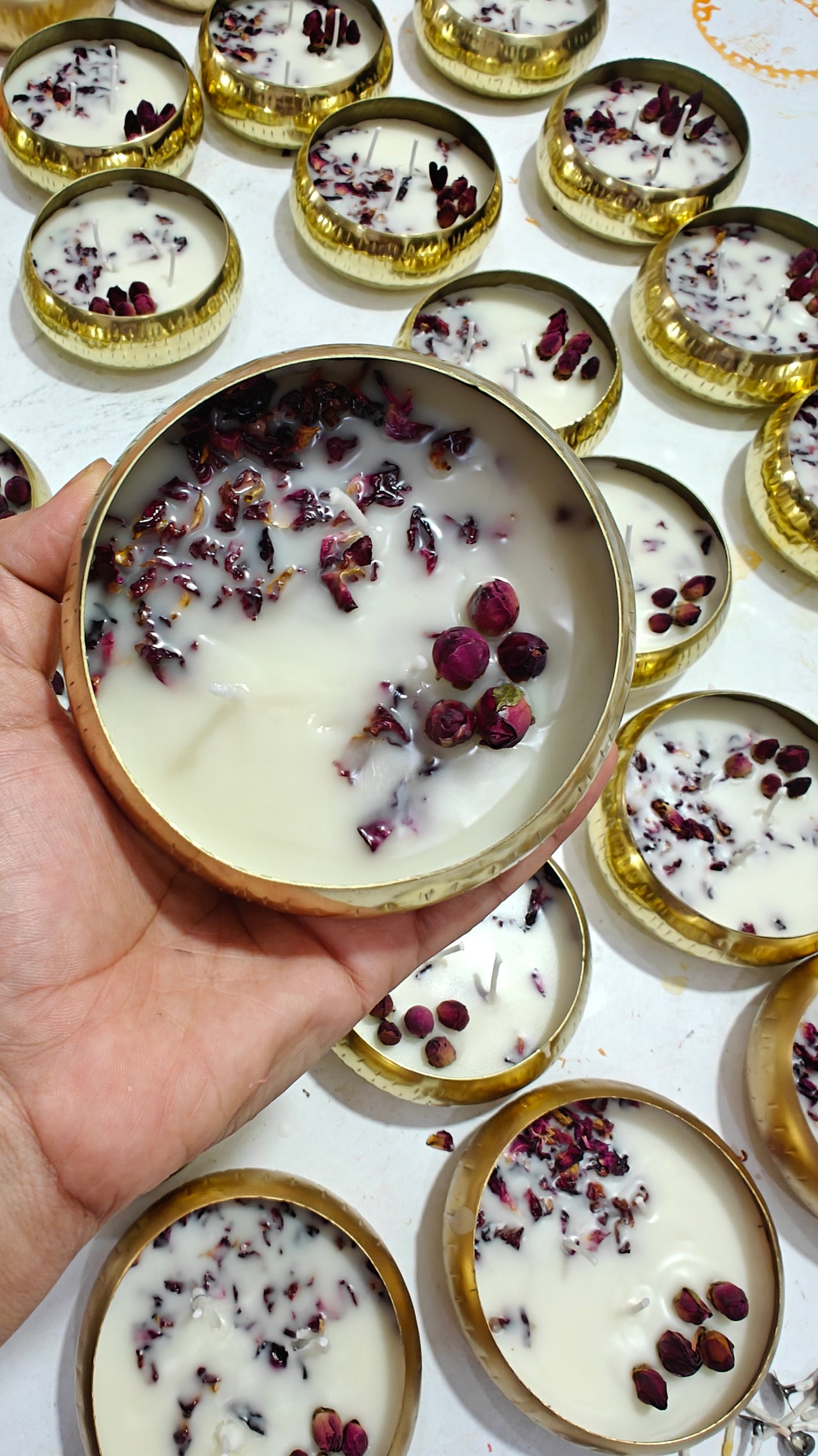 4-Inch Rose Urli Candle