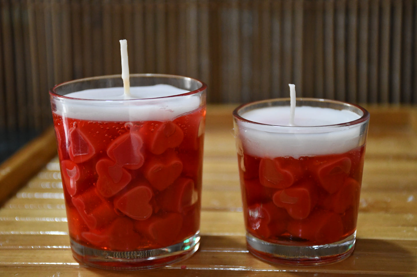 Red Heart Jar Candle