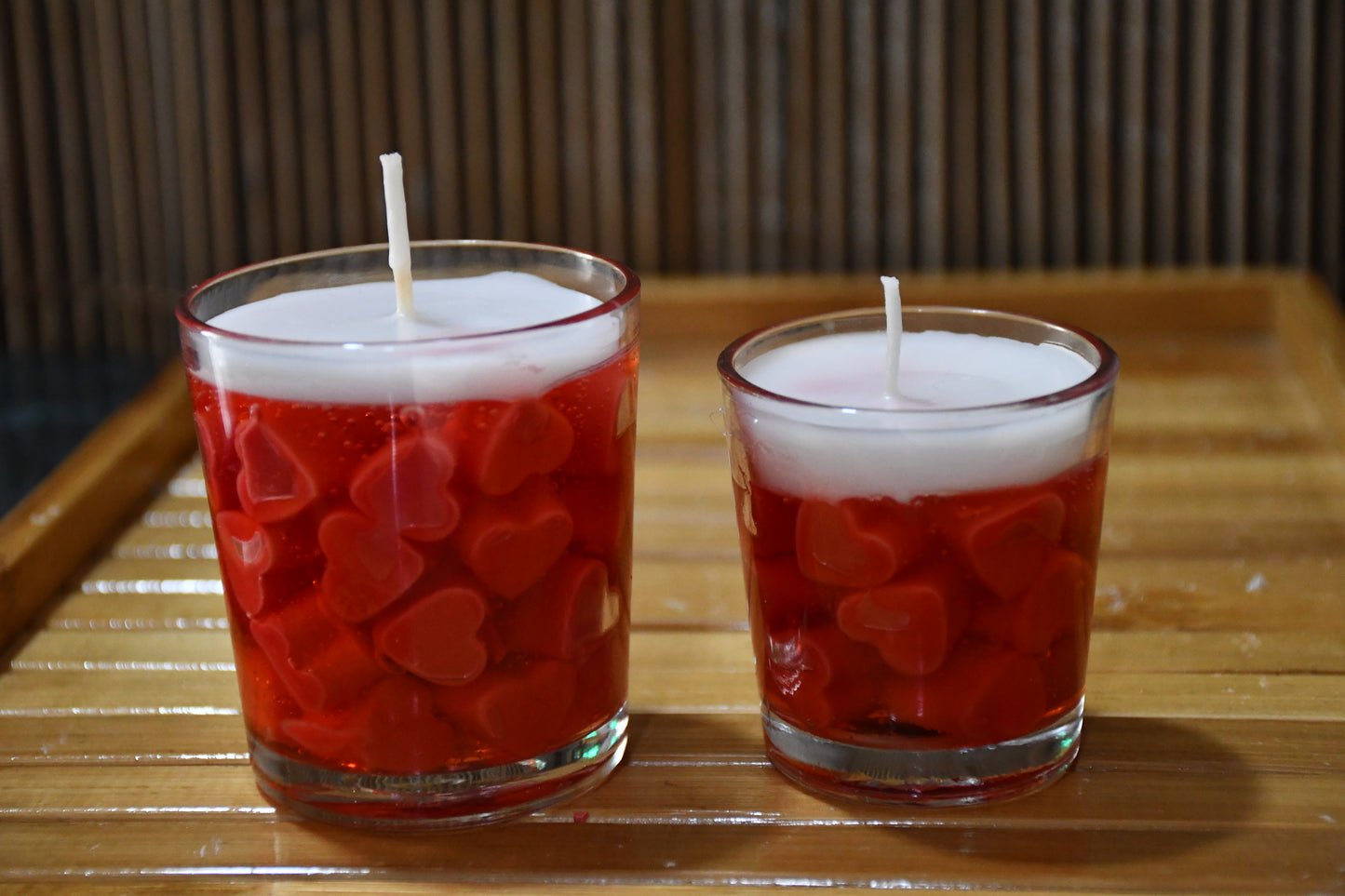 Red Heart Jar Candle