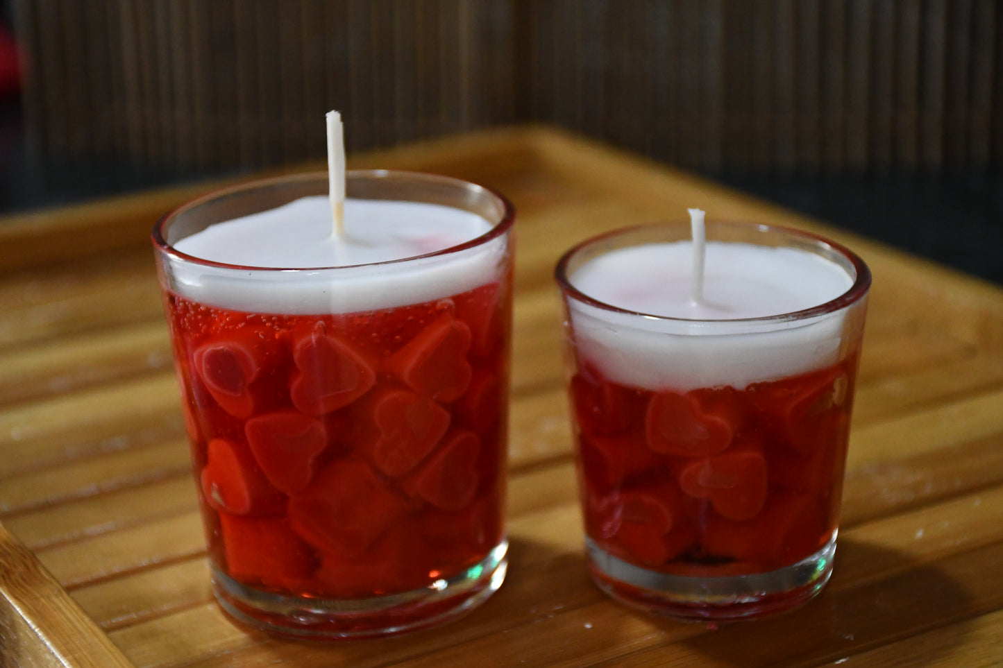 Red Heart Jar Candle