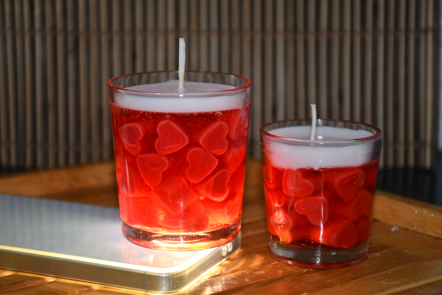Red Heart Jar Candle