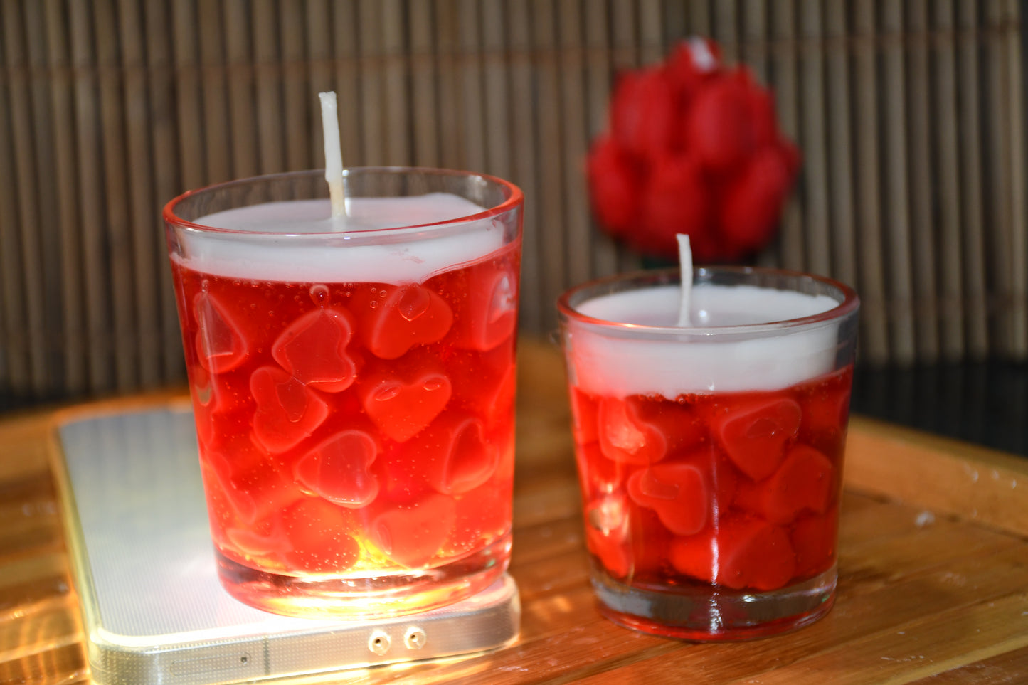 Red Heart Jar Candle