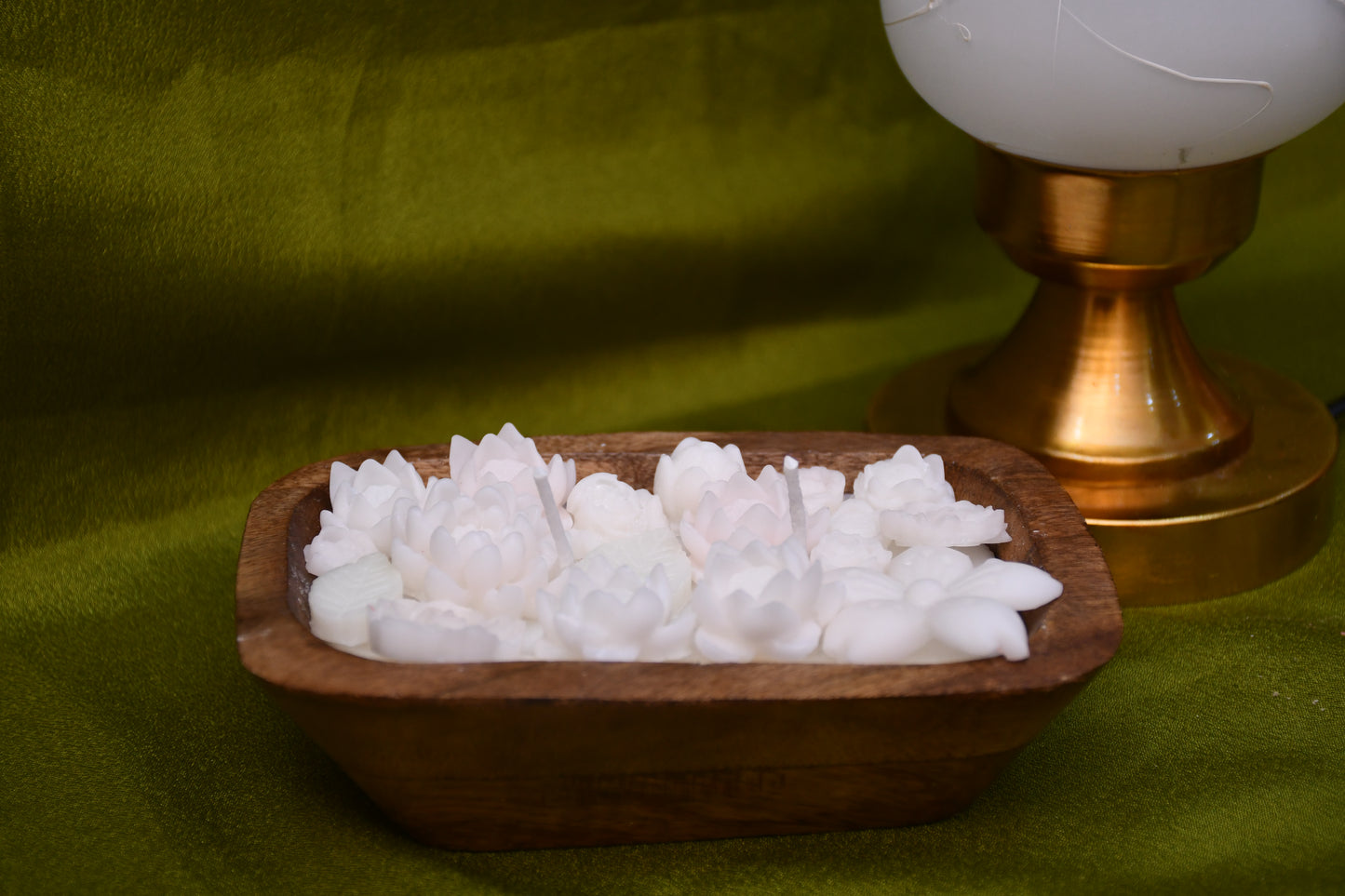 Wooden Base Candle