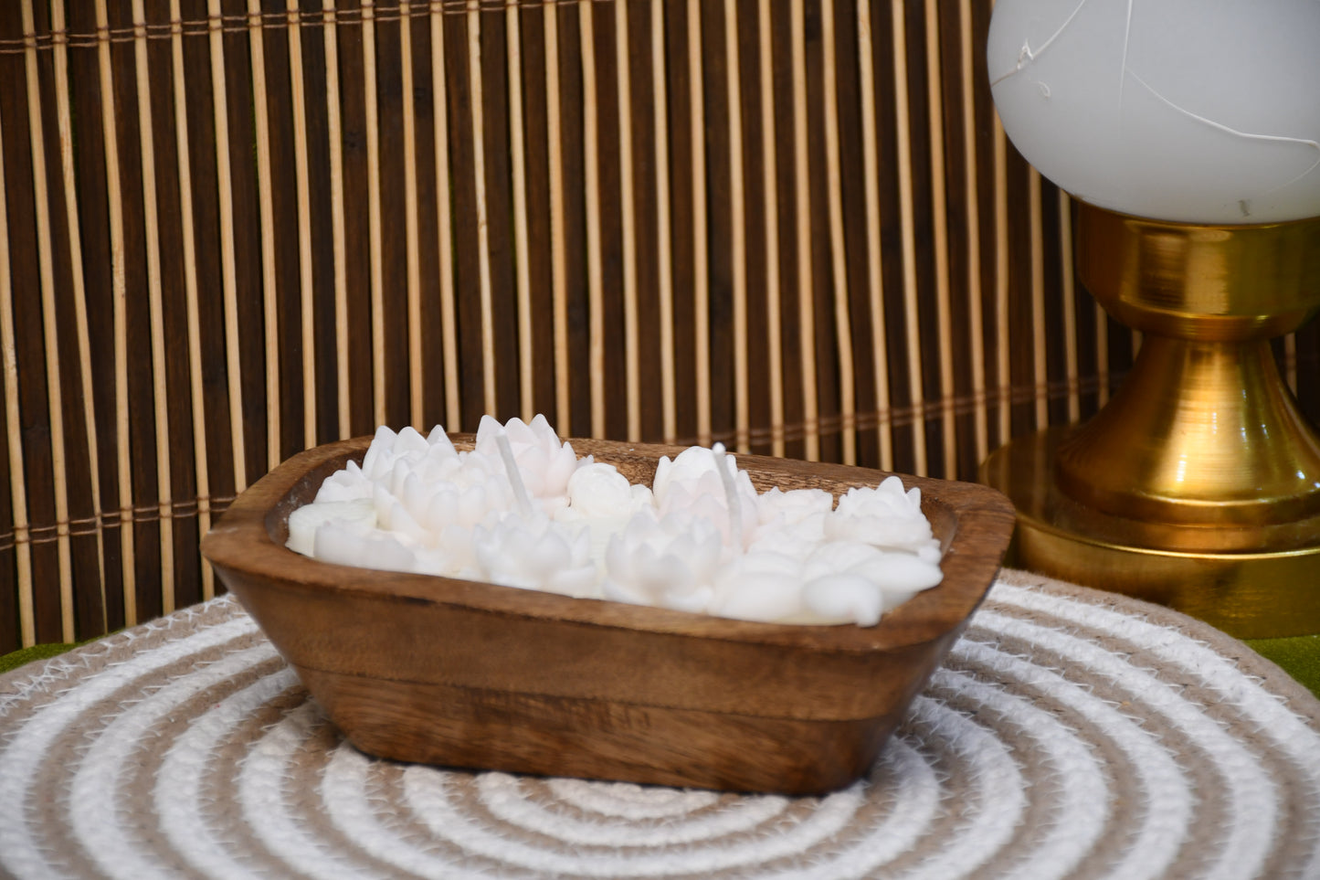 Wooden Base Candle