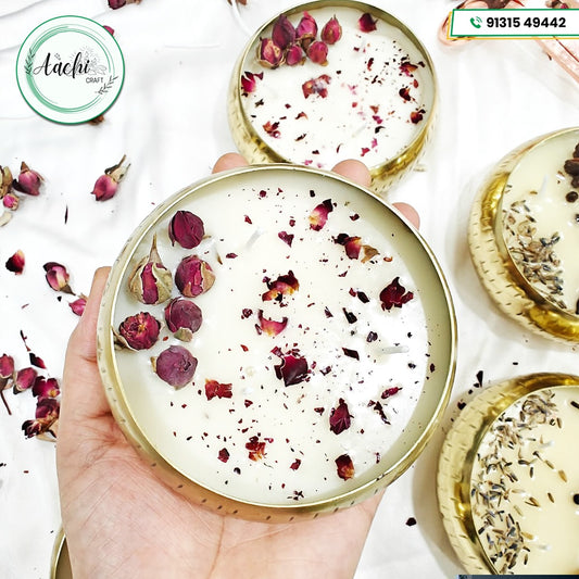 4-Inch Rose Urli Candle