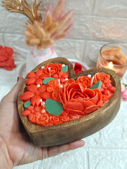 Wooden Heart Candle
