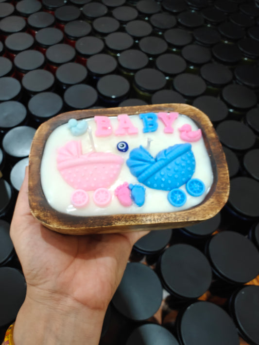 Baby Bliss Wooden Tub Candle