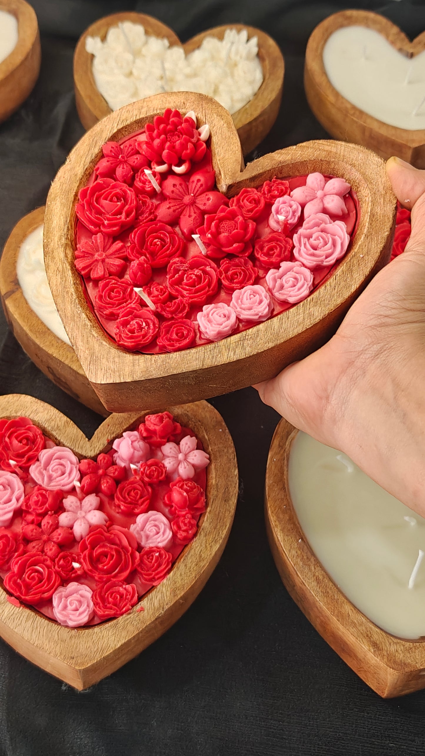 Wooden Heart Candle