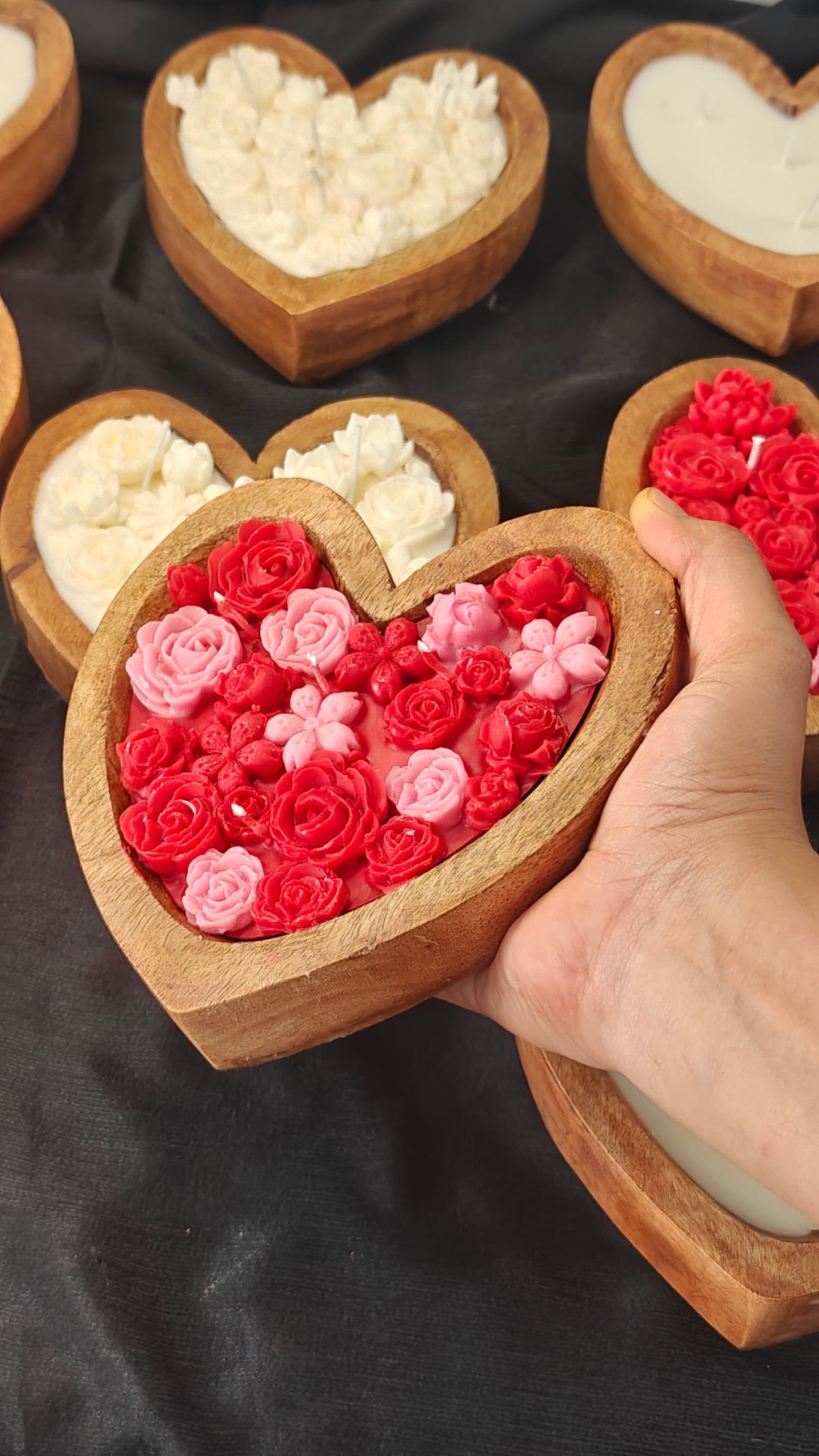 Wooden Heart Candle